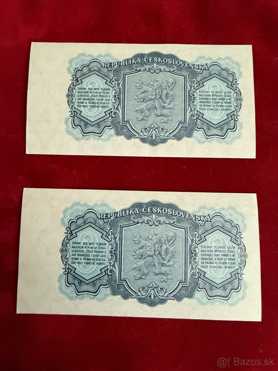 Československé bankovky UNC postupky čísla za sebou - 6