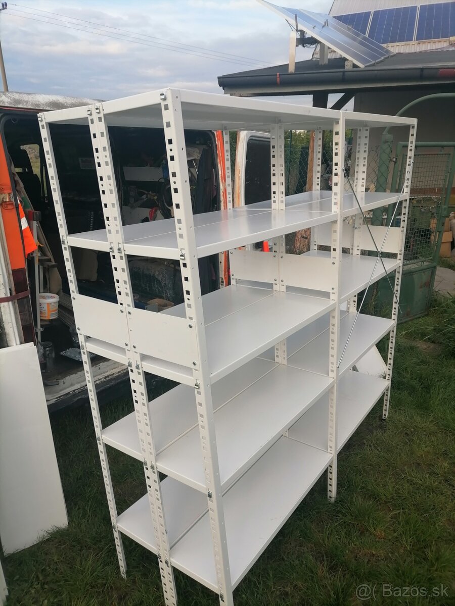 Predám zánovné plechové regále - 6