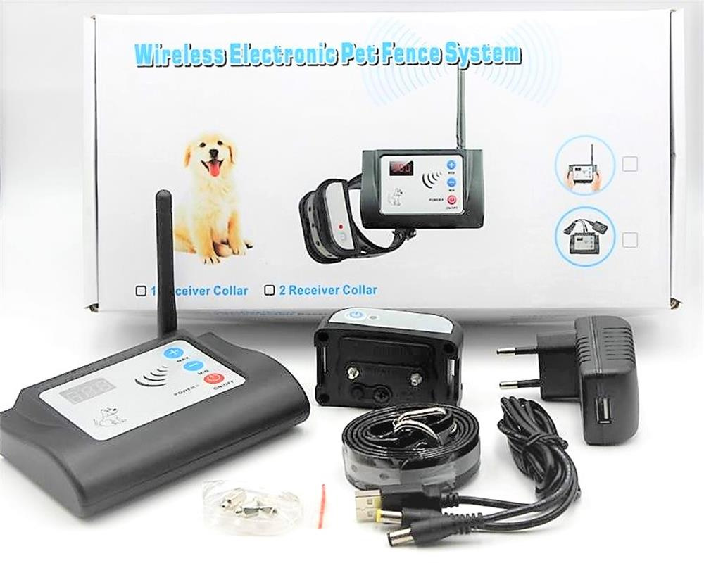 Bezdrôtový elektrický ohradník pre 2 psov, oplotok - 6