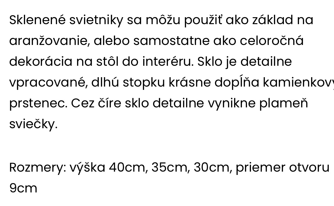 Sklenené svietniky s kamienkovou ozdobou 3ks/nové - 6