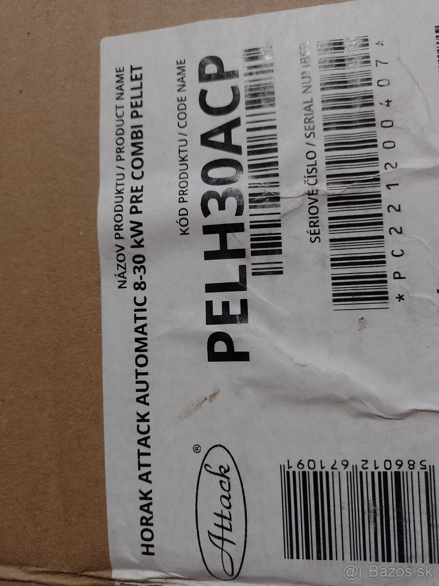 Predám PELH30ACP Horák ATTACK PELLET BURNER Automatic 8-30kW - 6