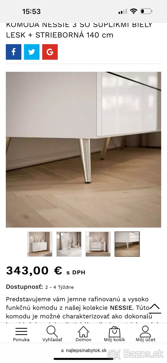 NOVÁ Komoda - 140cm - 6