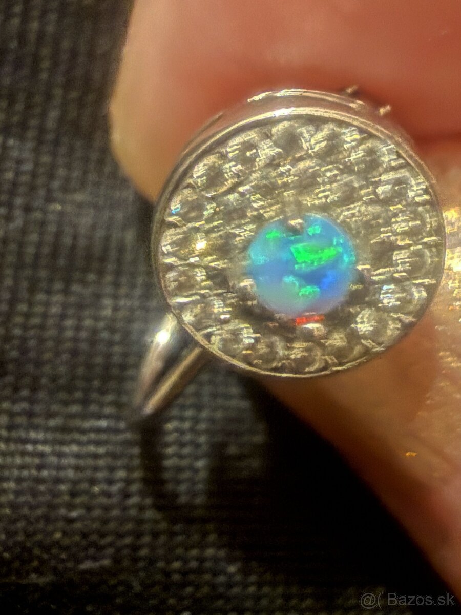 Strieborné náušnice s prírodnými opálmi - 6