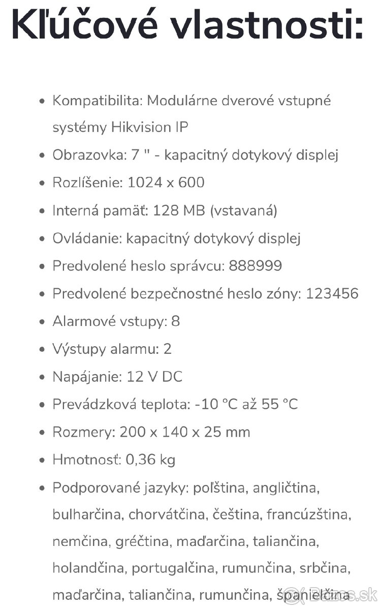 Hikvision DS-KH6320-WTE1 s drziakom nove balenie - 6