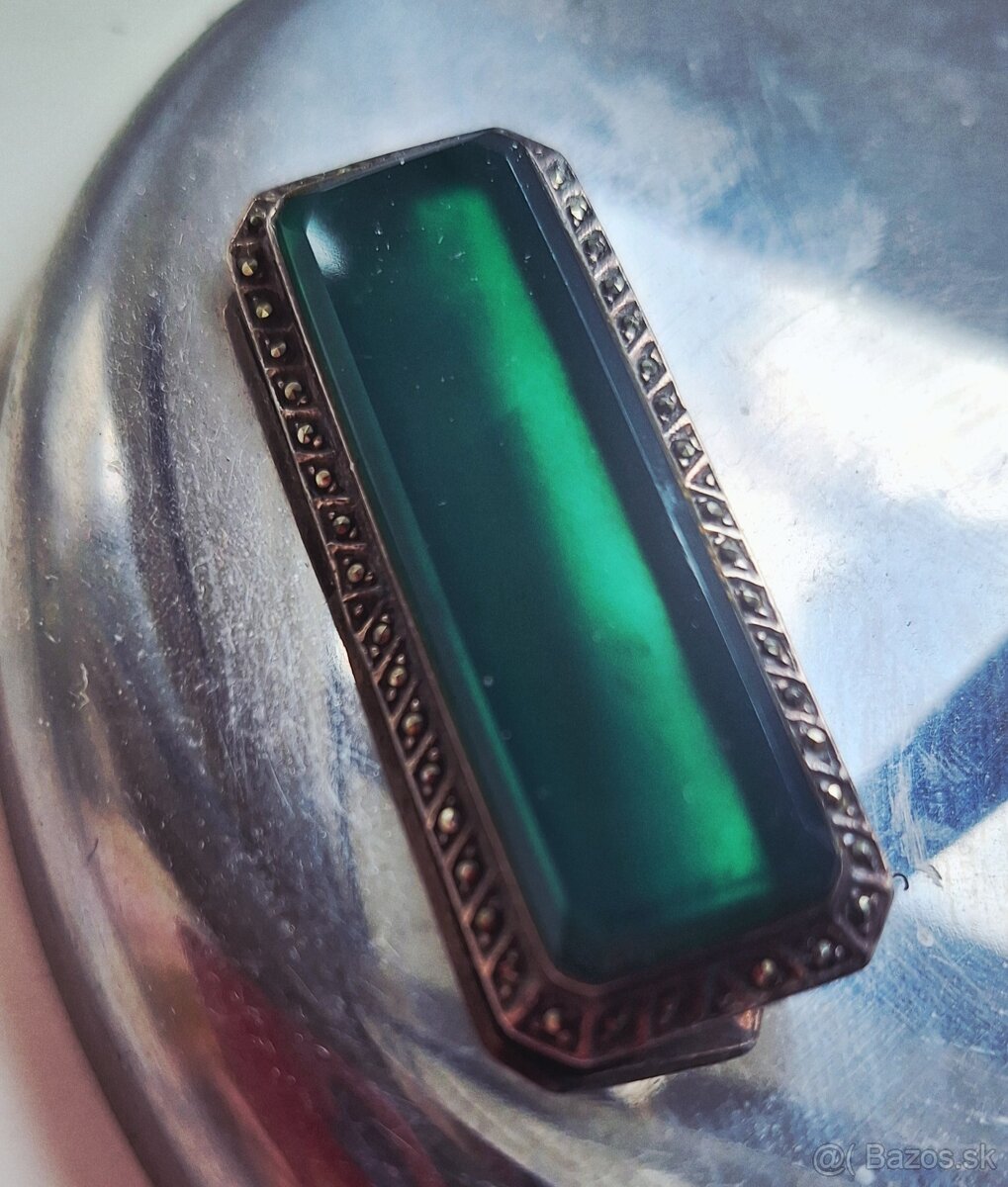 Podnos Berndorf a starožitné brošne - 6