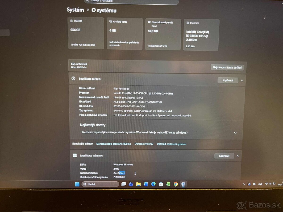 Acer Nitro 5 – i5 9300H, GTX 1650, 16 GB RAM, 120HZ - 6
