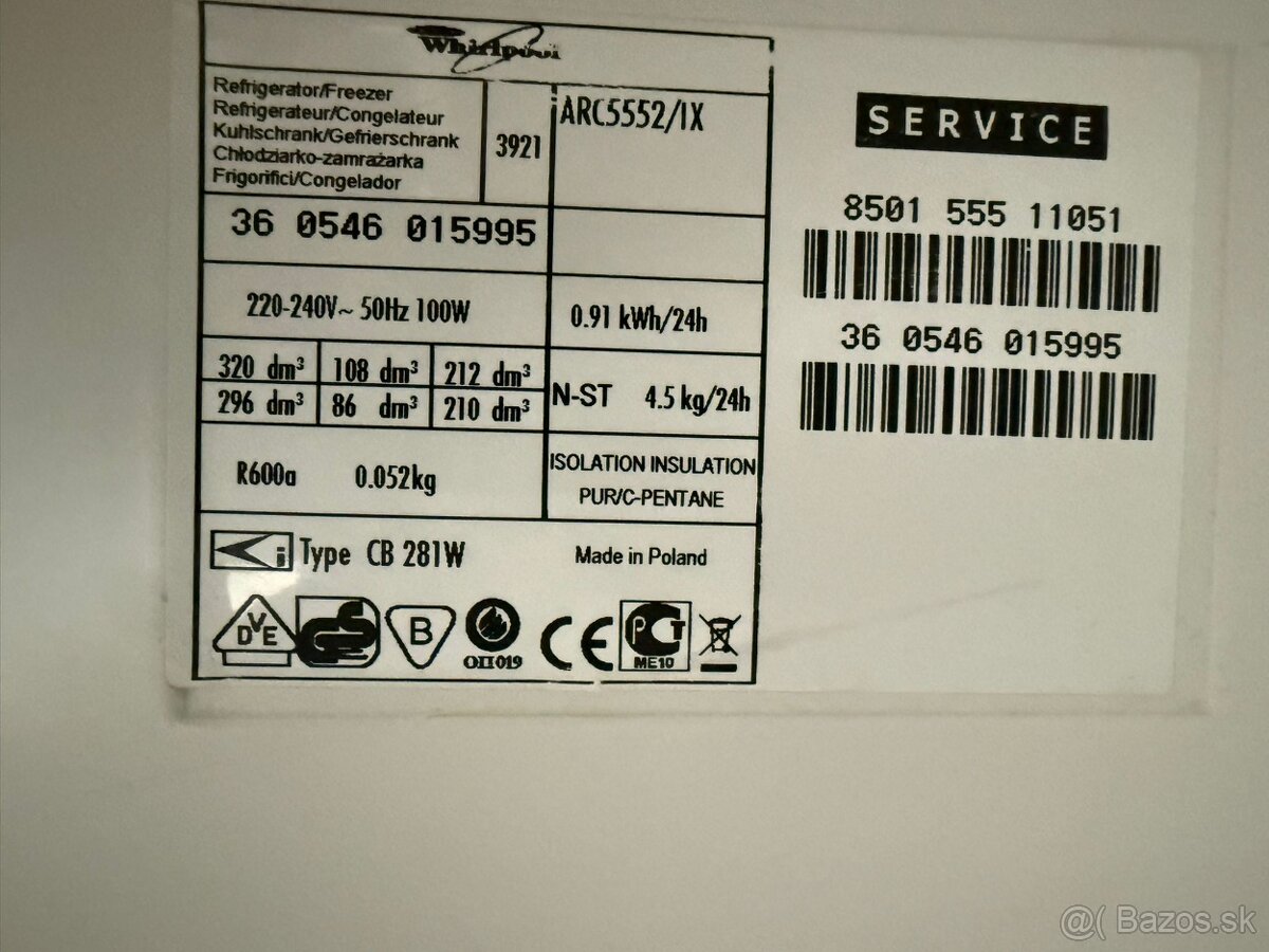 Chladnička s mrazničkou Whirpool - 6