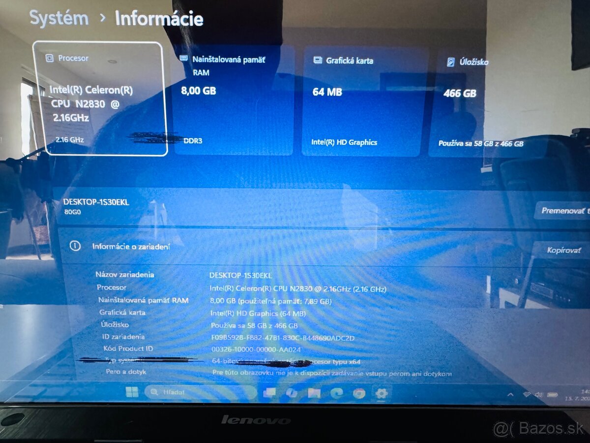 Notebook LENOVO G50-80 v dobrom stave - 6