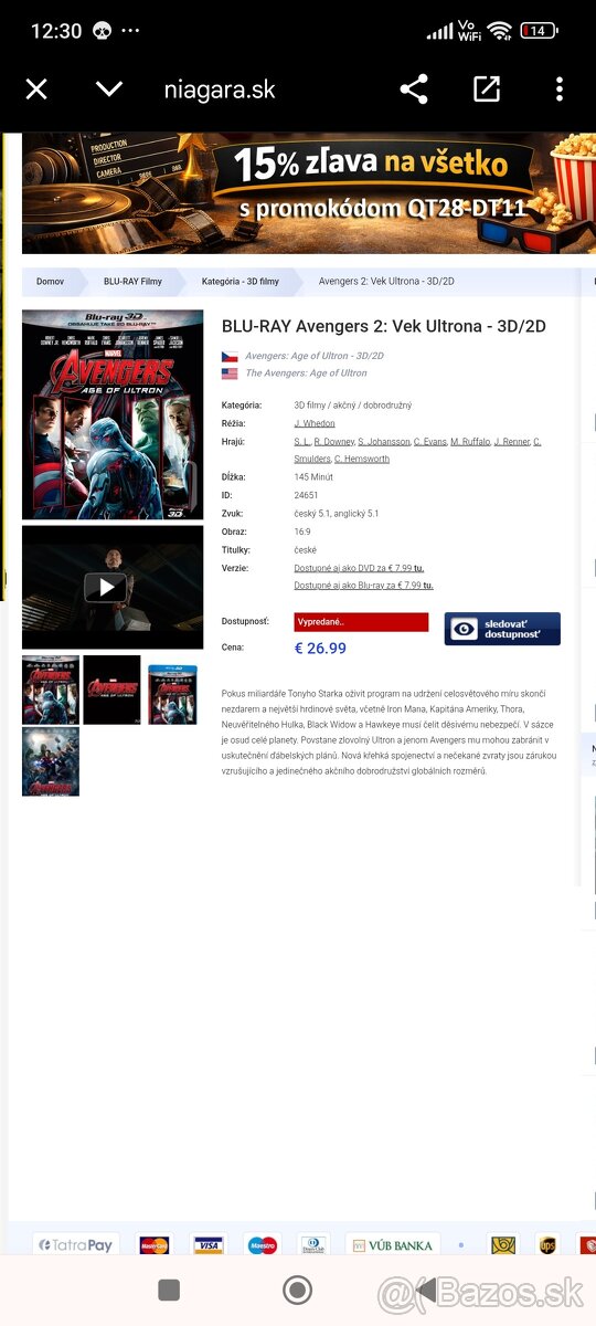 Blu-ray 3D disk s filmom Avengers - 6