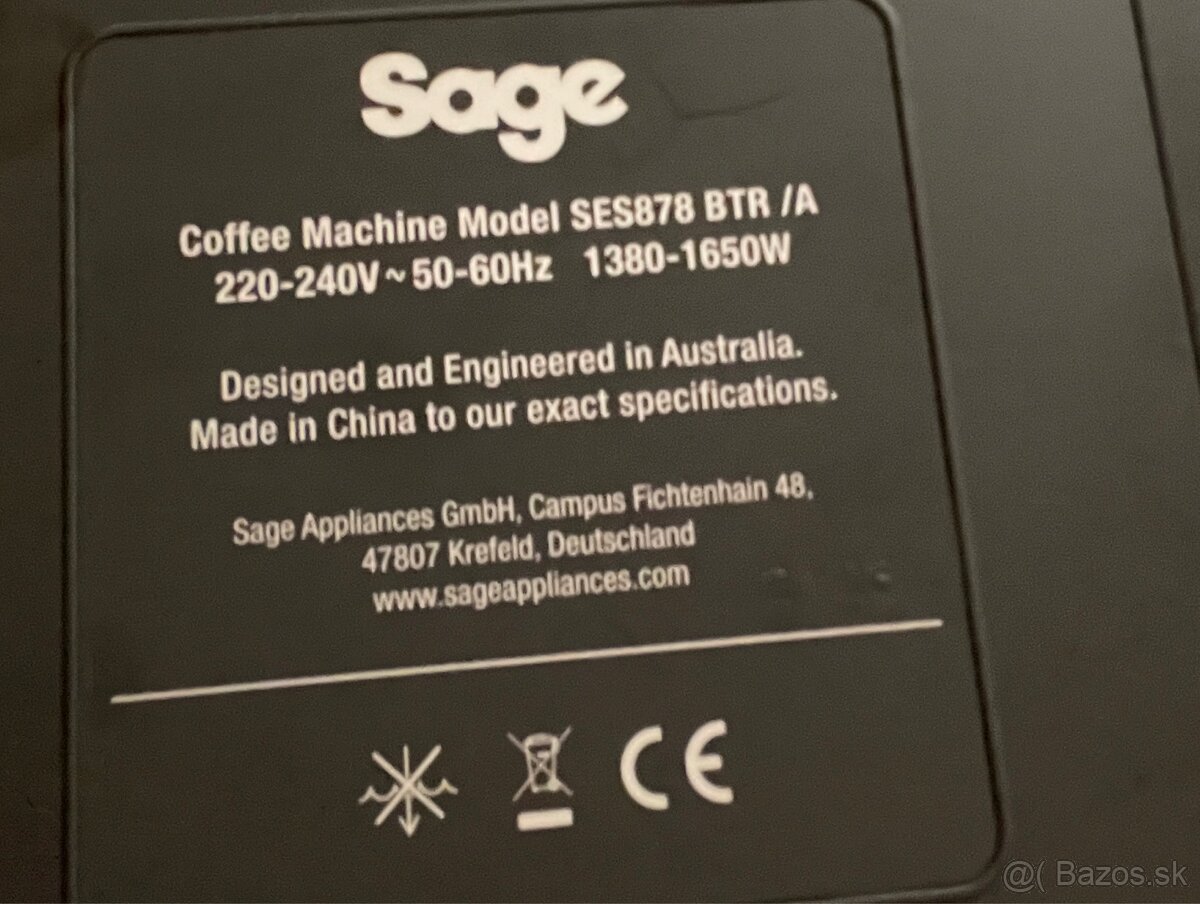 Pákový kávovar SAGE SES878 BTR/A - 6