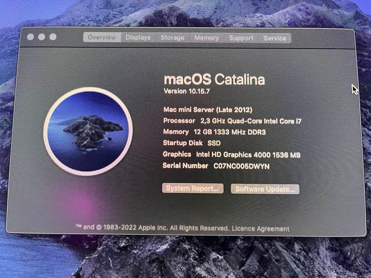 Mac Mini intel i7 quadcore, 12GB RAM, SSD+ 1TB HDD - 6