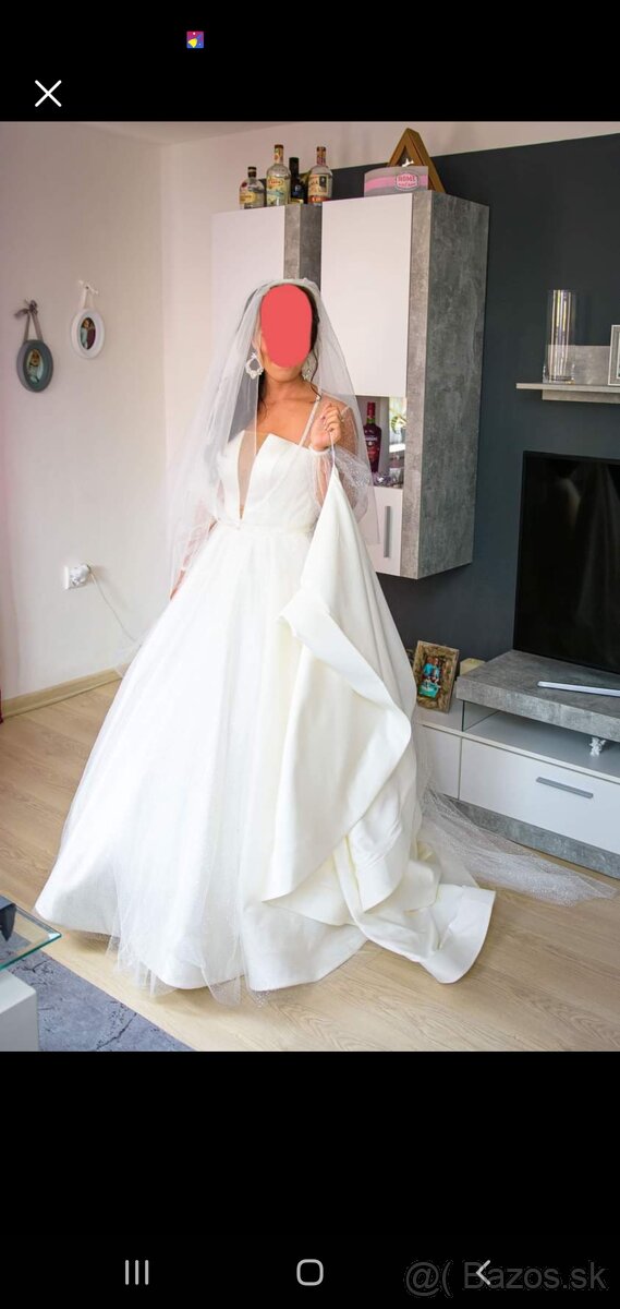 ❣❣❣❣❣❣❣❣❣❣❣Svadobne saty s trlblietavym plášťom Eva Lend - 6