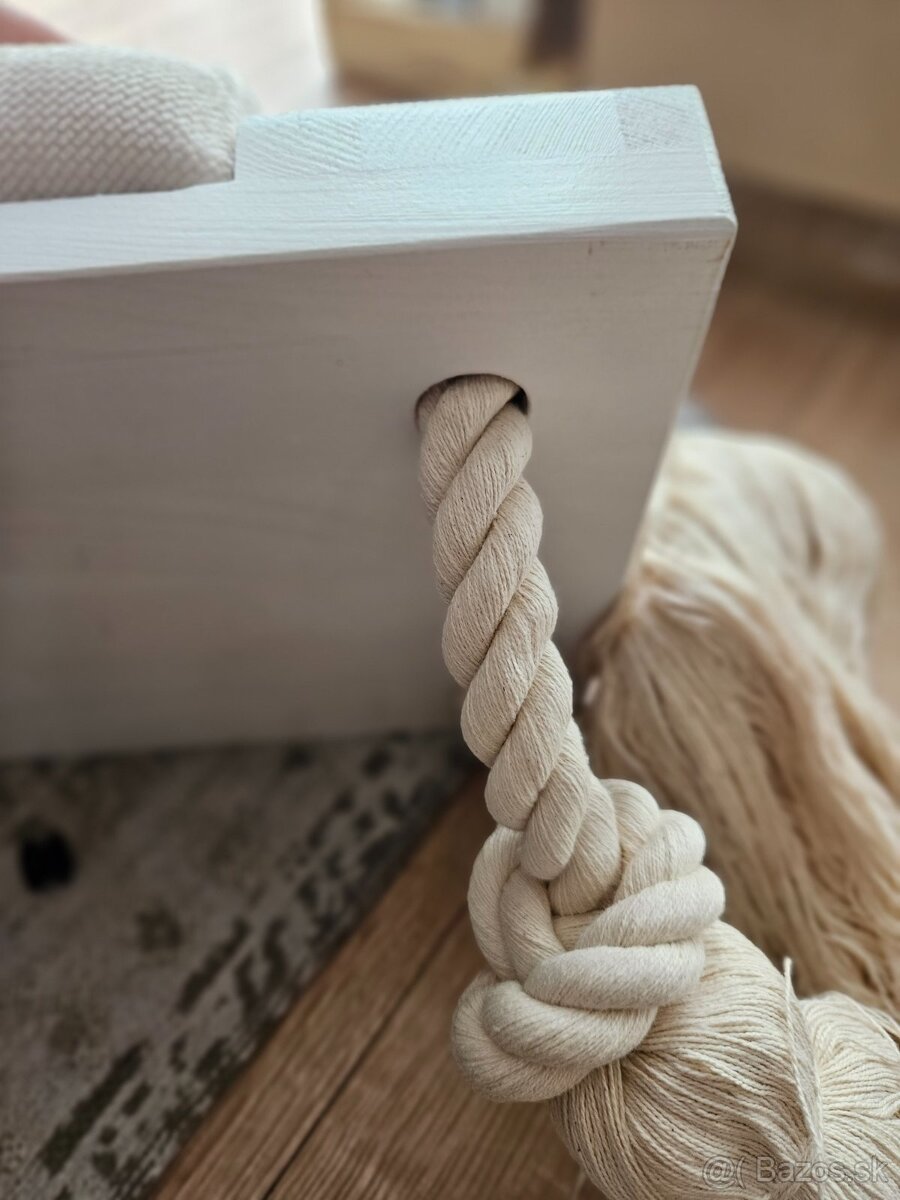 Drevená hojdačka krémová NOVÁ - 6