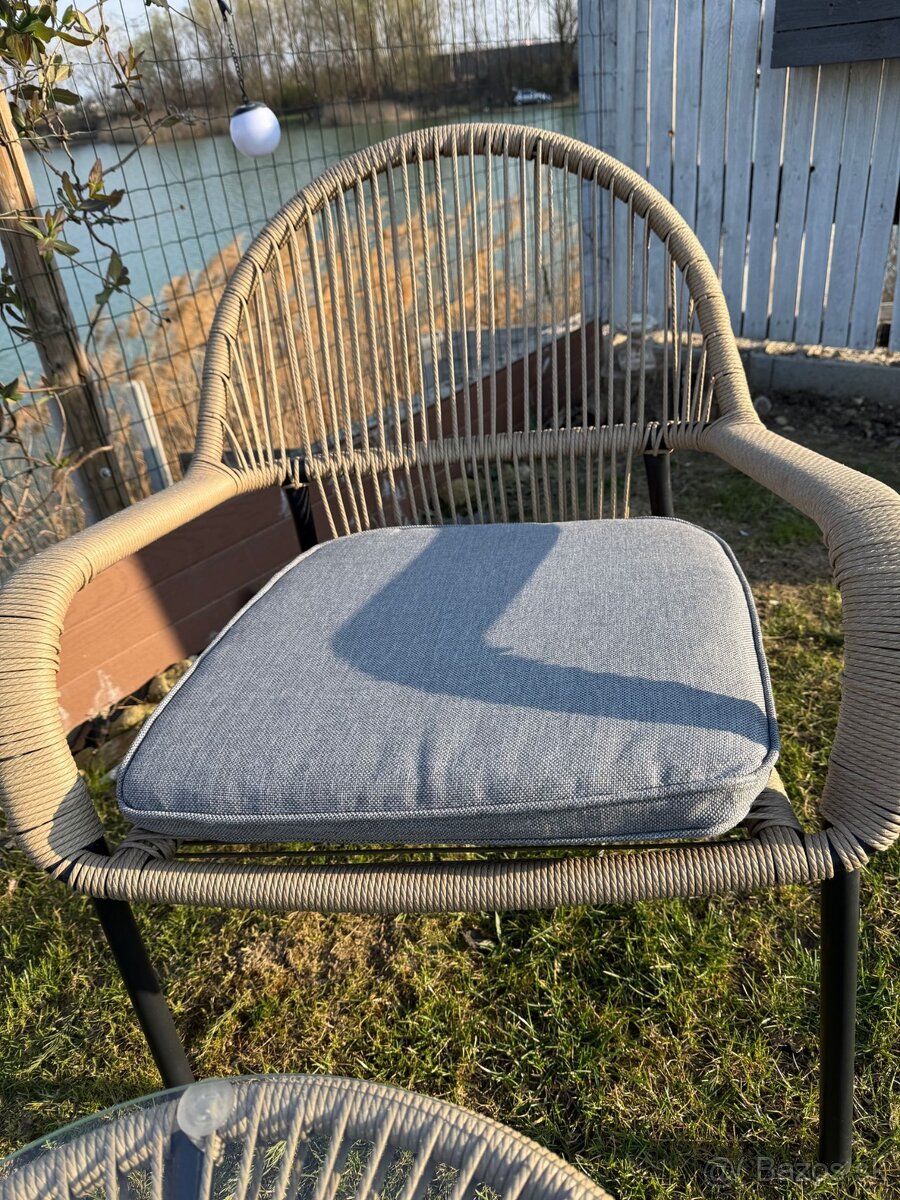 Záhradný bistro set Java z ratanu pre 2 osoby - 6