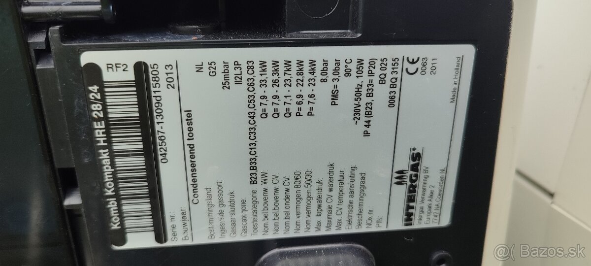 Predám plynový kondenzačný kotol Intergas 36/30kw - 6