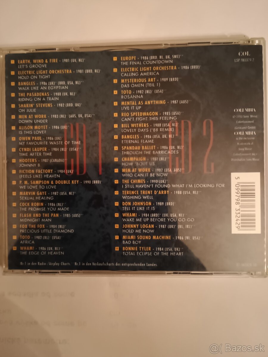 Predám 2 CD výbery 80's. - 6