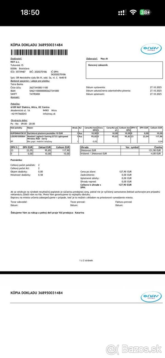 Predám herné slúchadlá Logitech G733 Lightspeed Wireless RGB - 6