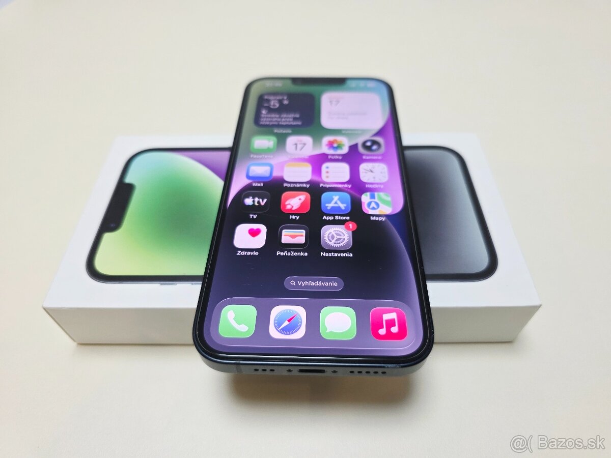 Predám Apple iPhone 14 128gb MIDNIGHT BATERKA 100% - 6