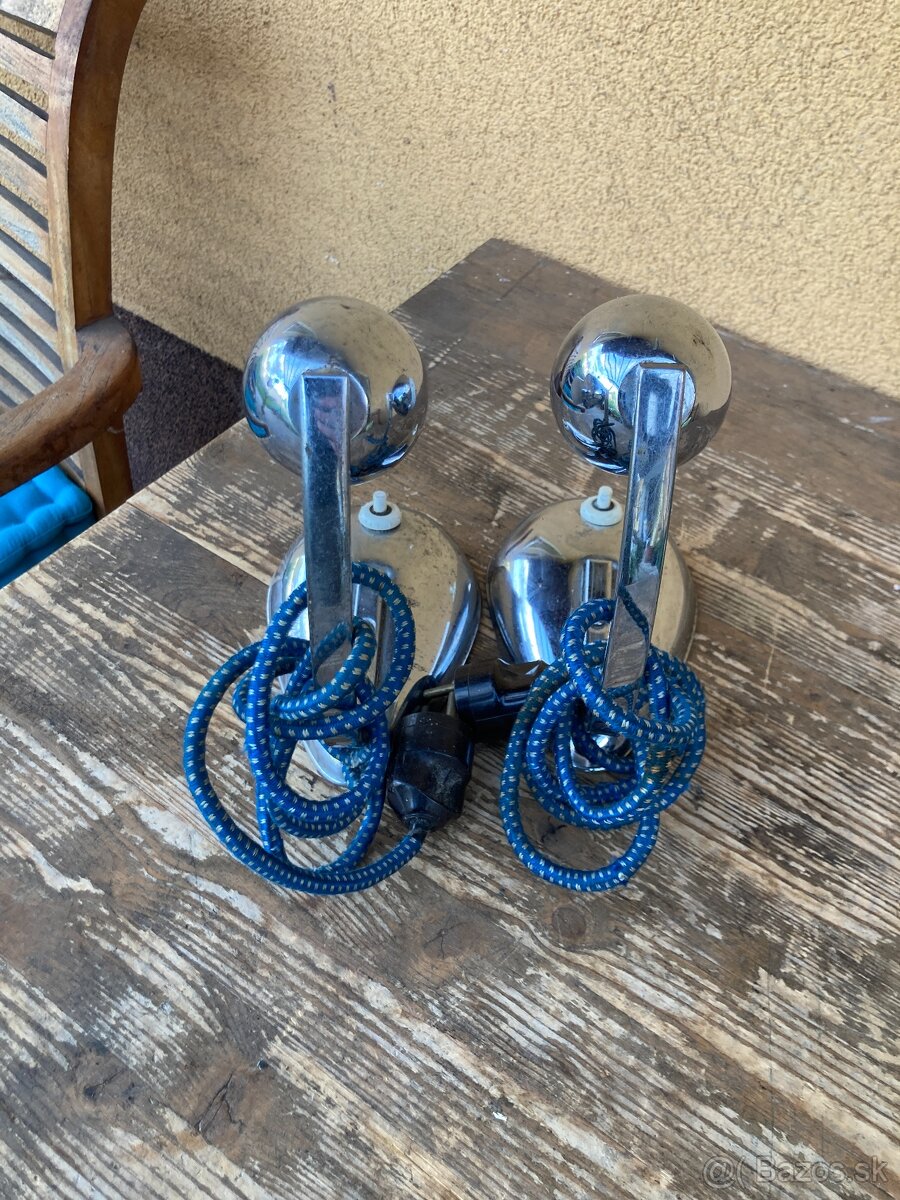 2x stará stolní lampička - chrom - 6