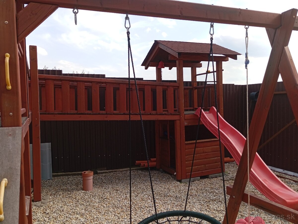 Detské ihrisko hojdačka šmýkačka detské preliezky a domčeky - 6