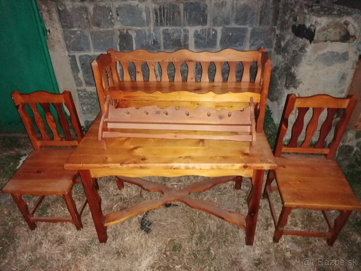 Rustikálny jedálenský set - 6
