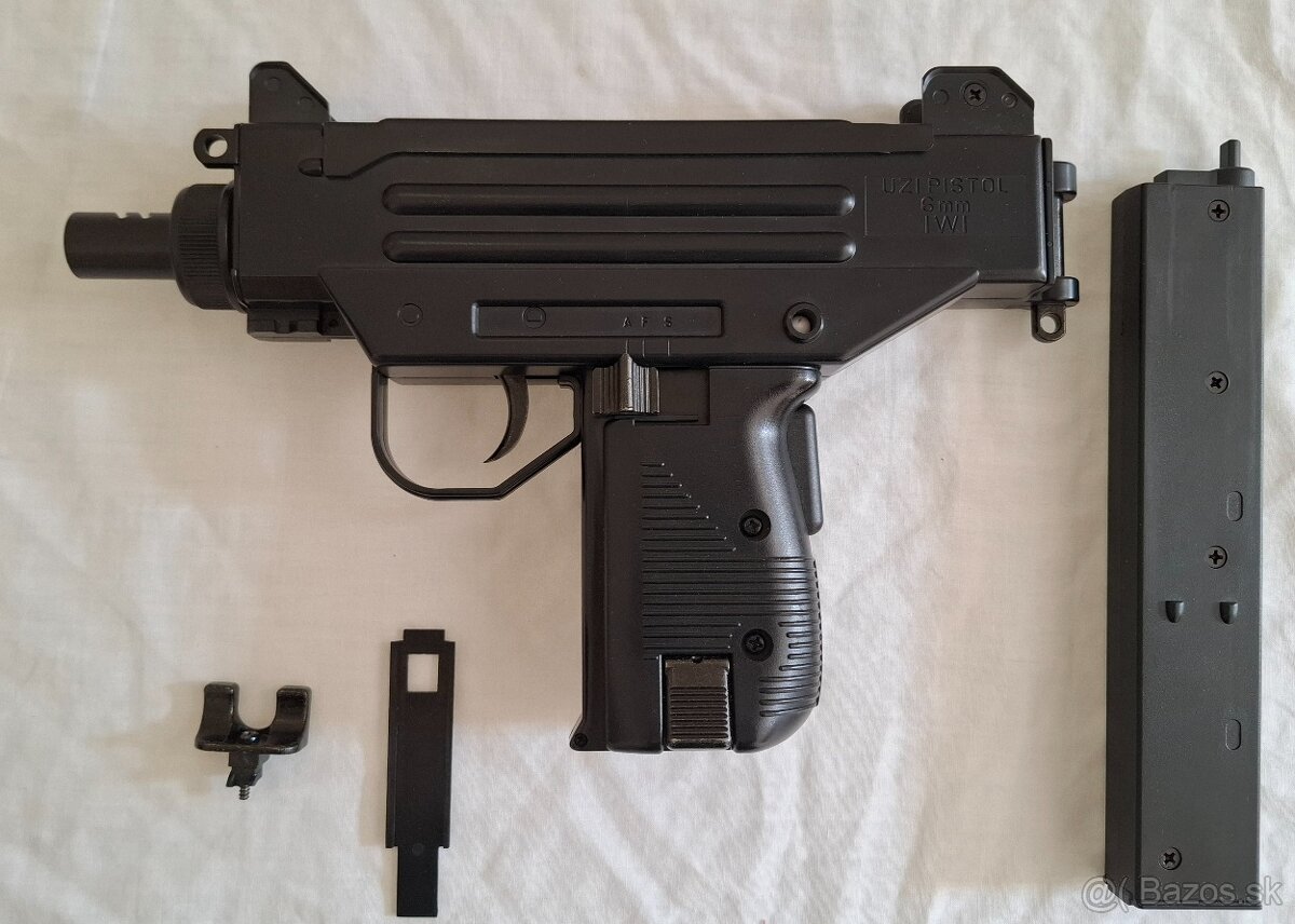 Samopal IWI UZI, pružinová pištoľ, naťaho. páka odlomená - 6