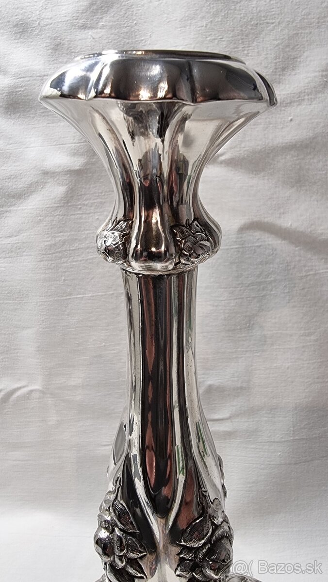 Starožitný strieborný svietnik - 354 gramov - 6