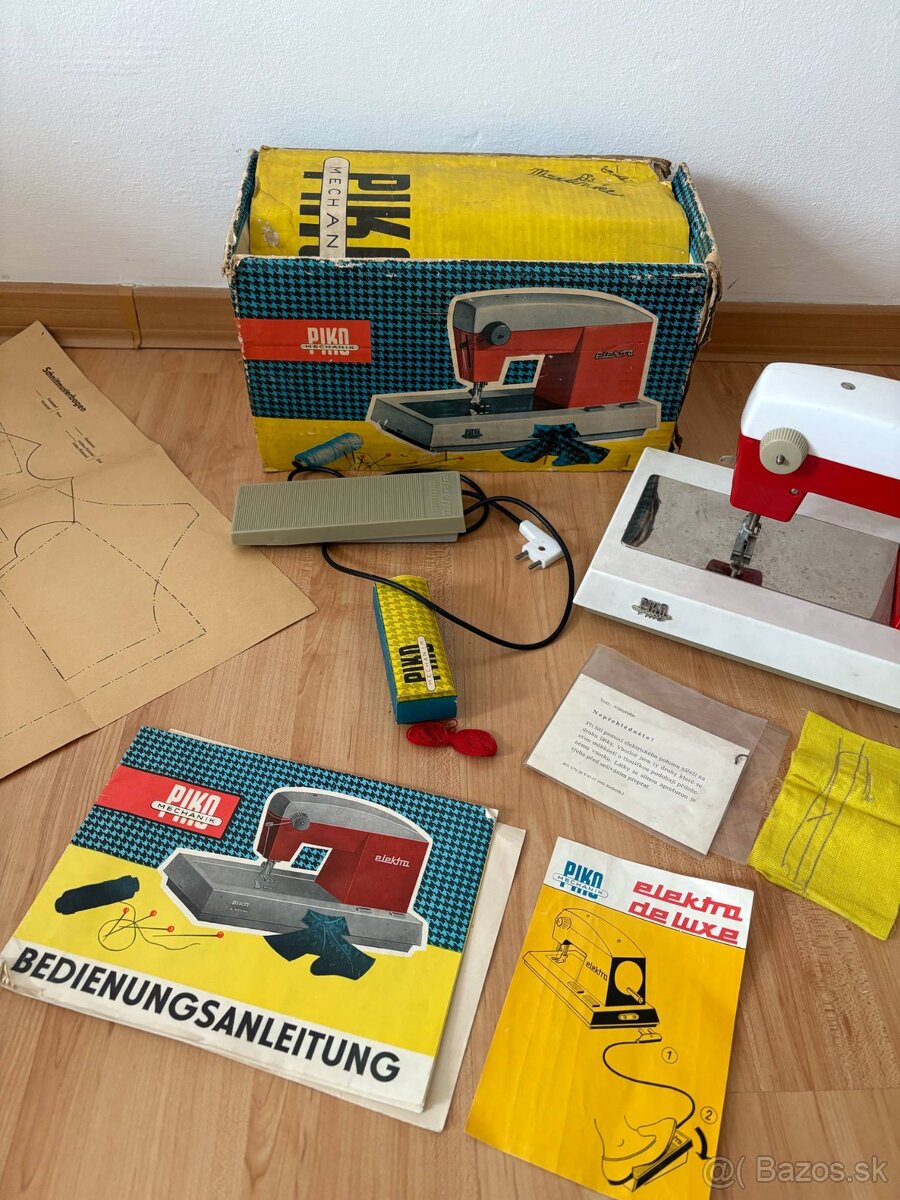 Starý, retro, detský šijací stroj - PIKO - 6