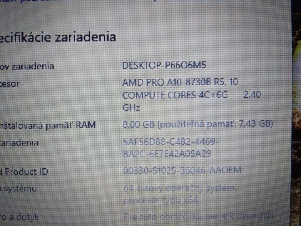 HP elitebook 725 G4 , AMD A10 quad core ,8gb ram ,ssd + hdd - 6