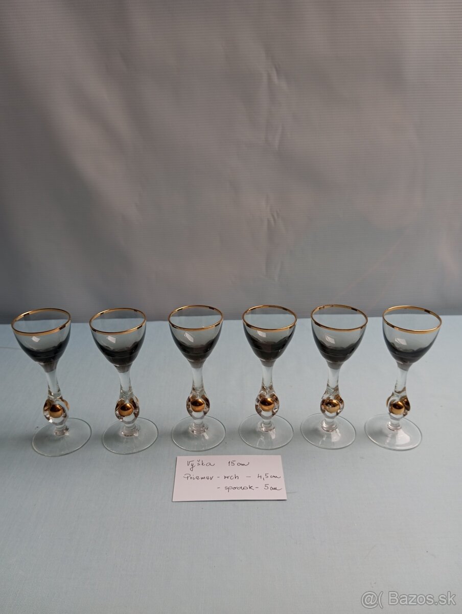 POHÁRE - ZLATÁ ZUZANA - dymová farba - 6