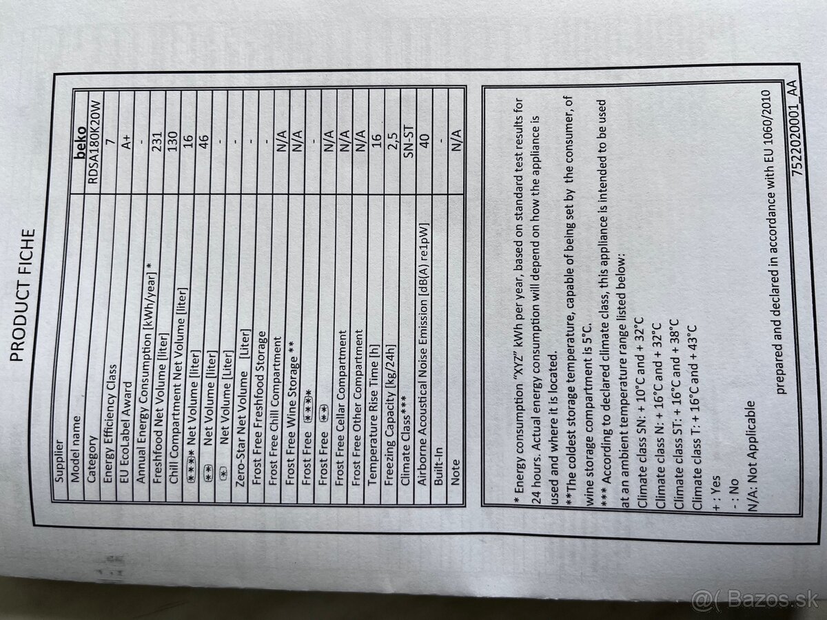 Chladnička s mrazničkou 70 € - 6