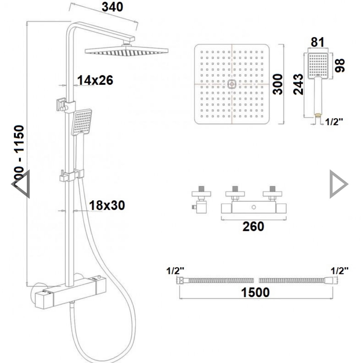 Predám sprchovú súpravu v čiernej farbe - 6