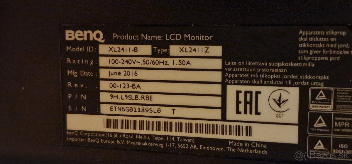 BenQ XL2411Z – 24" 144 Hz herný monitor - 6