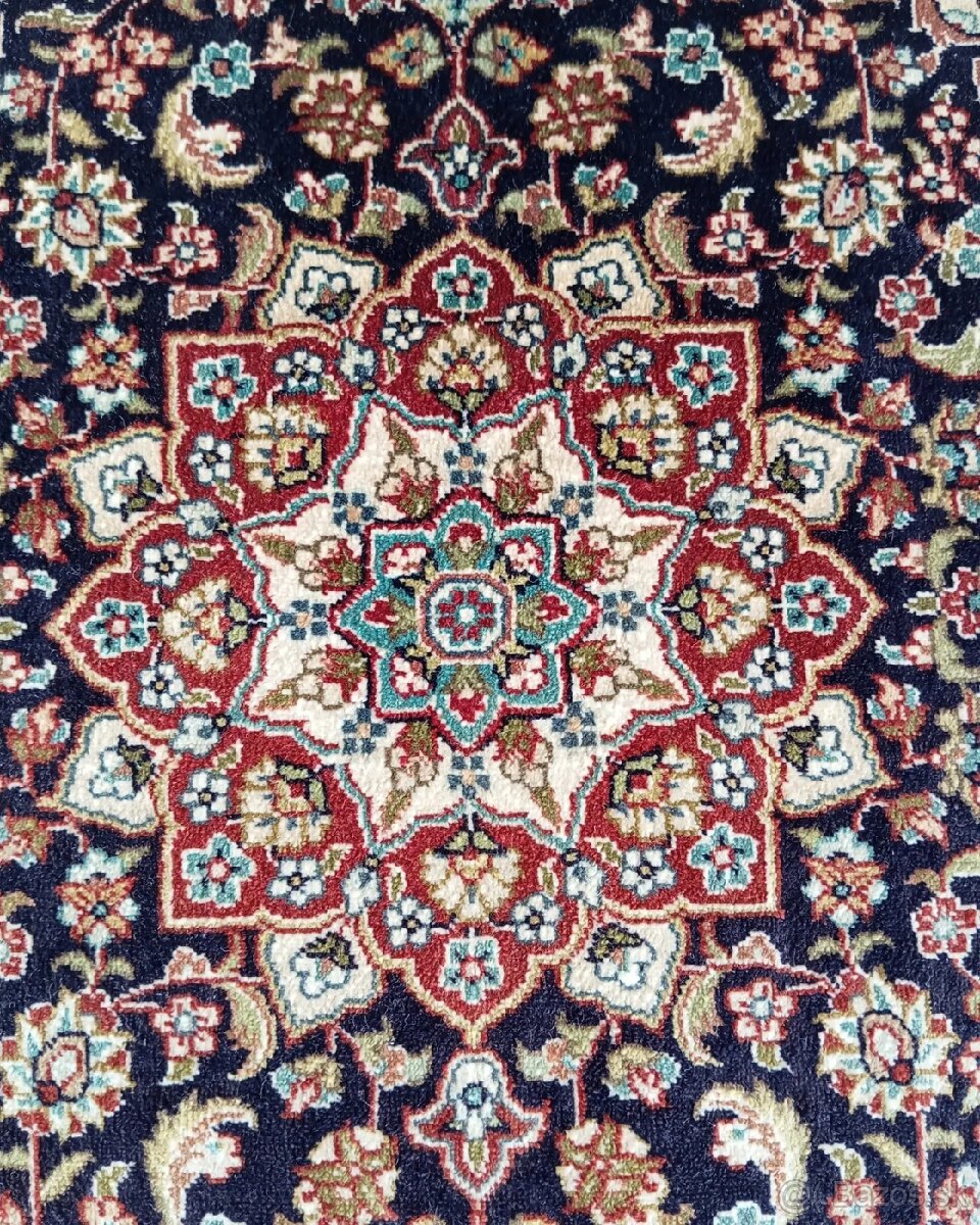 ⭐Perzský hodvábny koberec Isfahan – podpísaný 79x45⭐ - 6