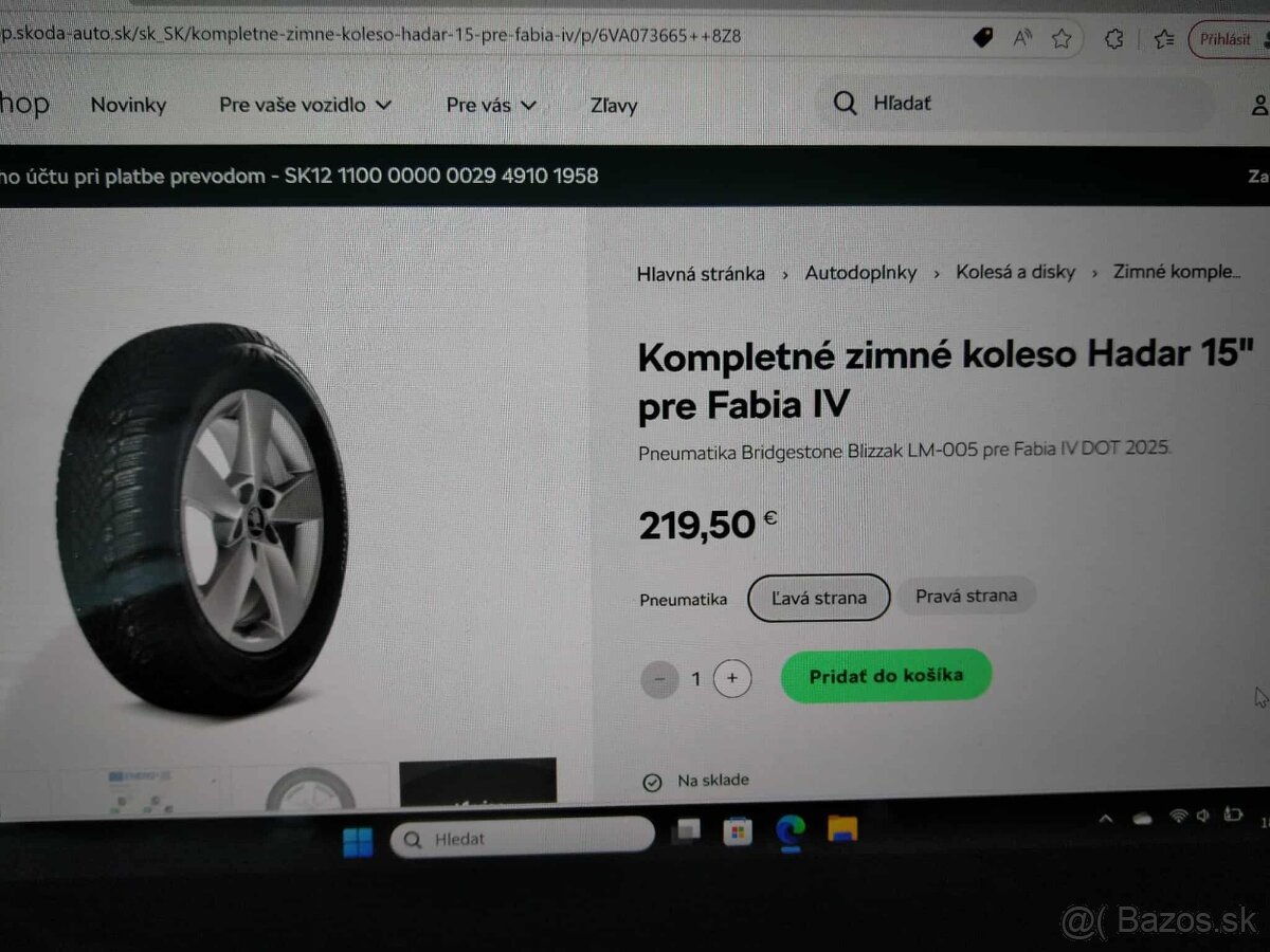 15" alu ŠKODA FABIA 4,VW,SEAT + zimné pneu. - 6