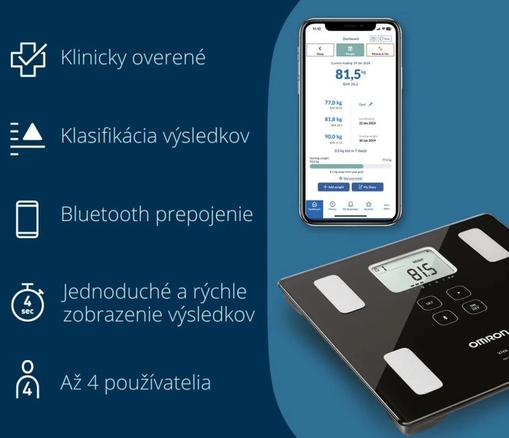 Omron VIVA BF-222T - diagnostická smart osobná váha - 6