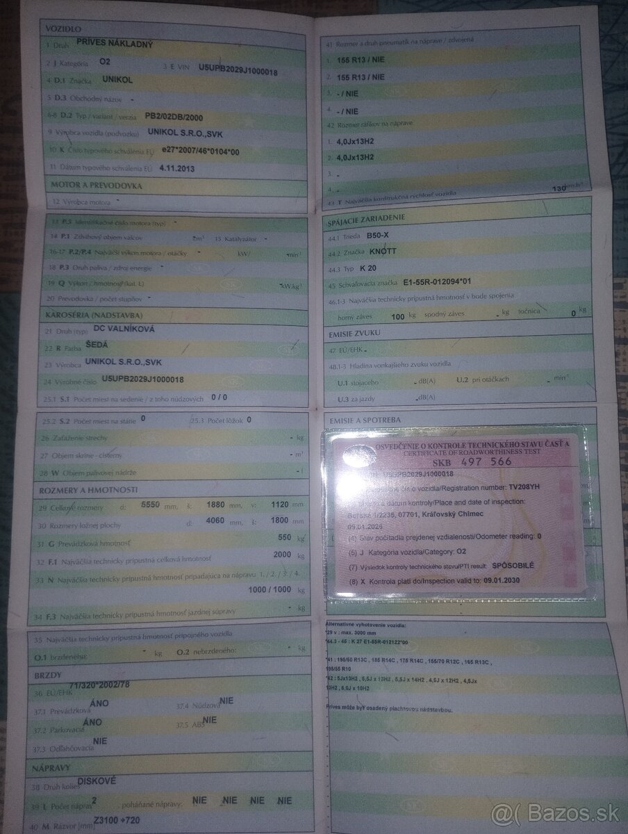 Prívesný vozík Unikol 2t - 6