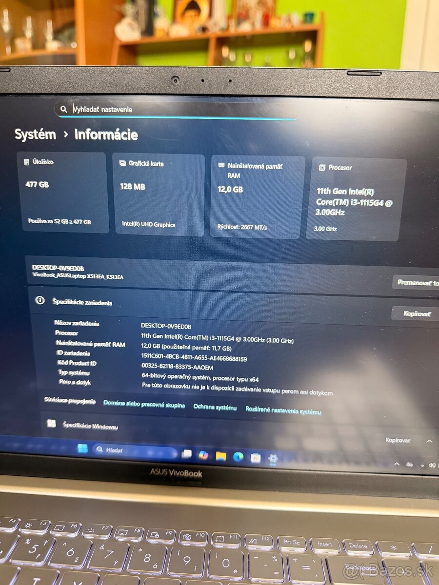 Predám Asus VivoBook K513E s i3-11gen/12GB/512GB/W11 - 6