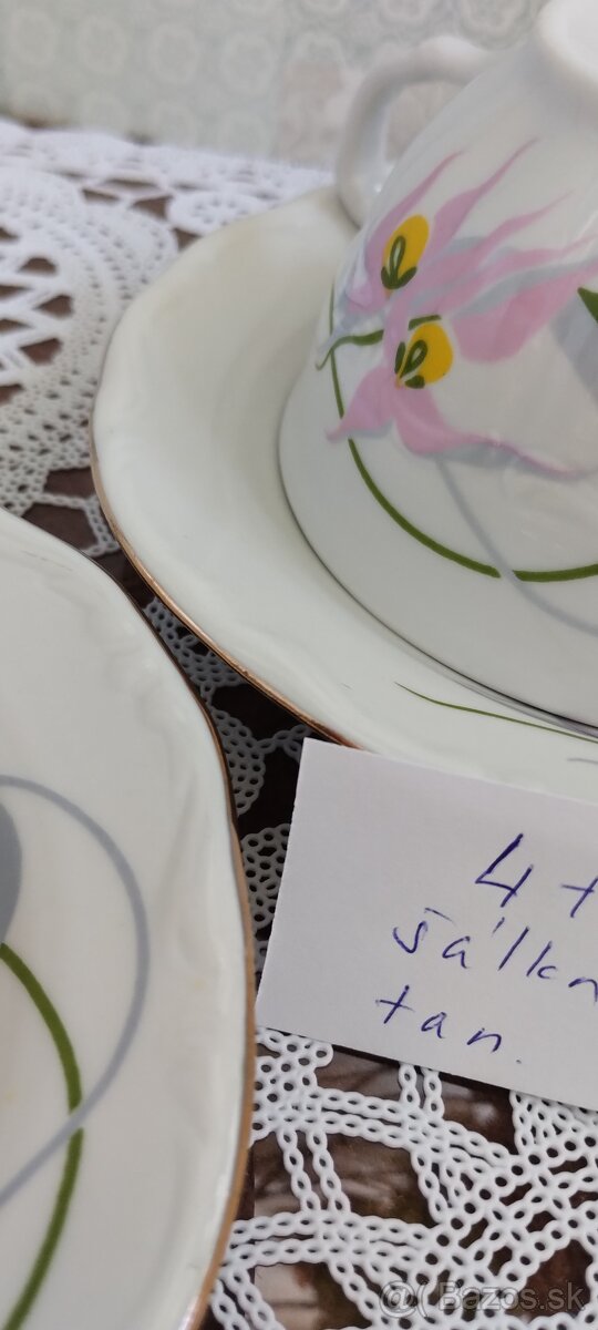 Porcelánové šálky s podšálkami sada 10 ks - 6