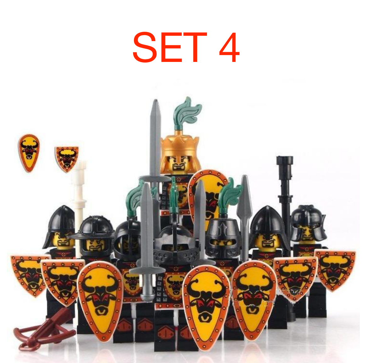 Figúrky Rytieri 1 (8ks) - typ lego, nové, nehrané - 6