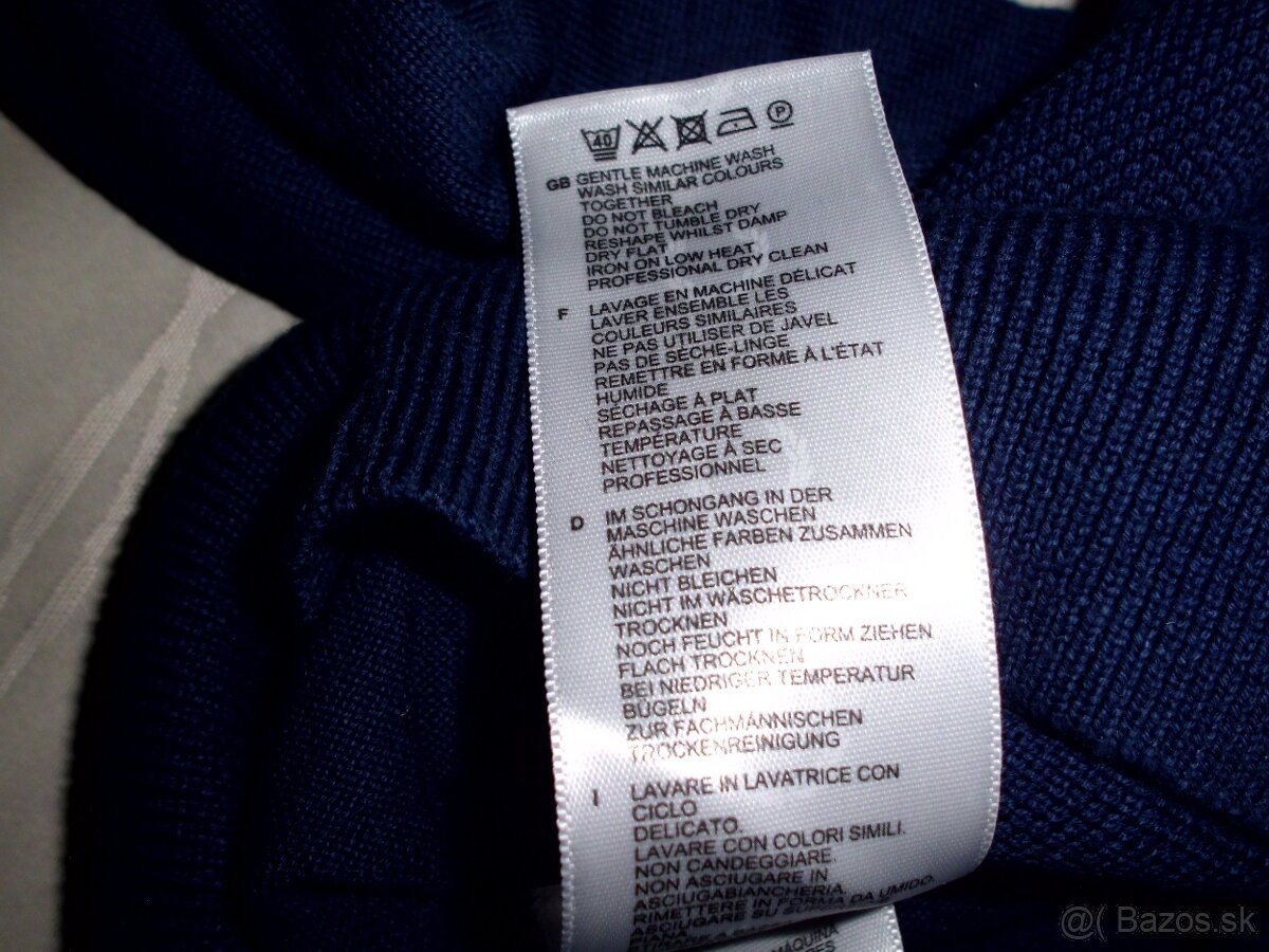 Fred Perry pánsky sveter tmavomodrý bavlna XL - 6