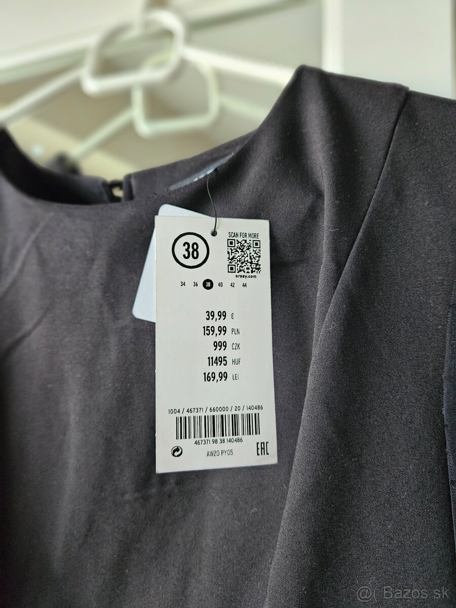 Púzdrové čierne šaty s priehľadnými rukávmi (veľk. M / 38) - 6