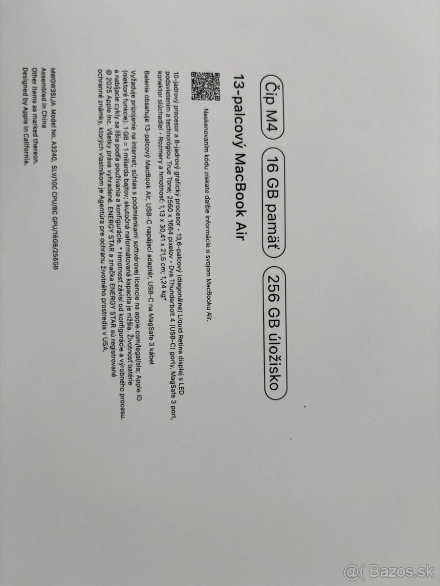 Nový nerozbalený Macbook Air 13” M4 16GB silver - 6