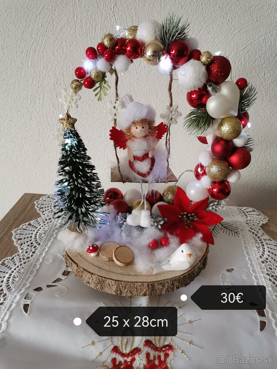 Dekorácia na stôl s 1 sviečkou. Vianoce - 6