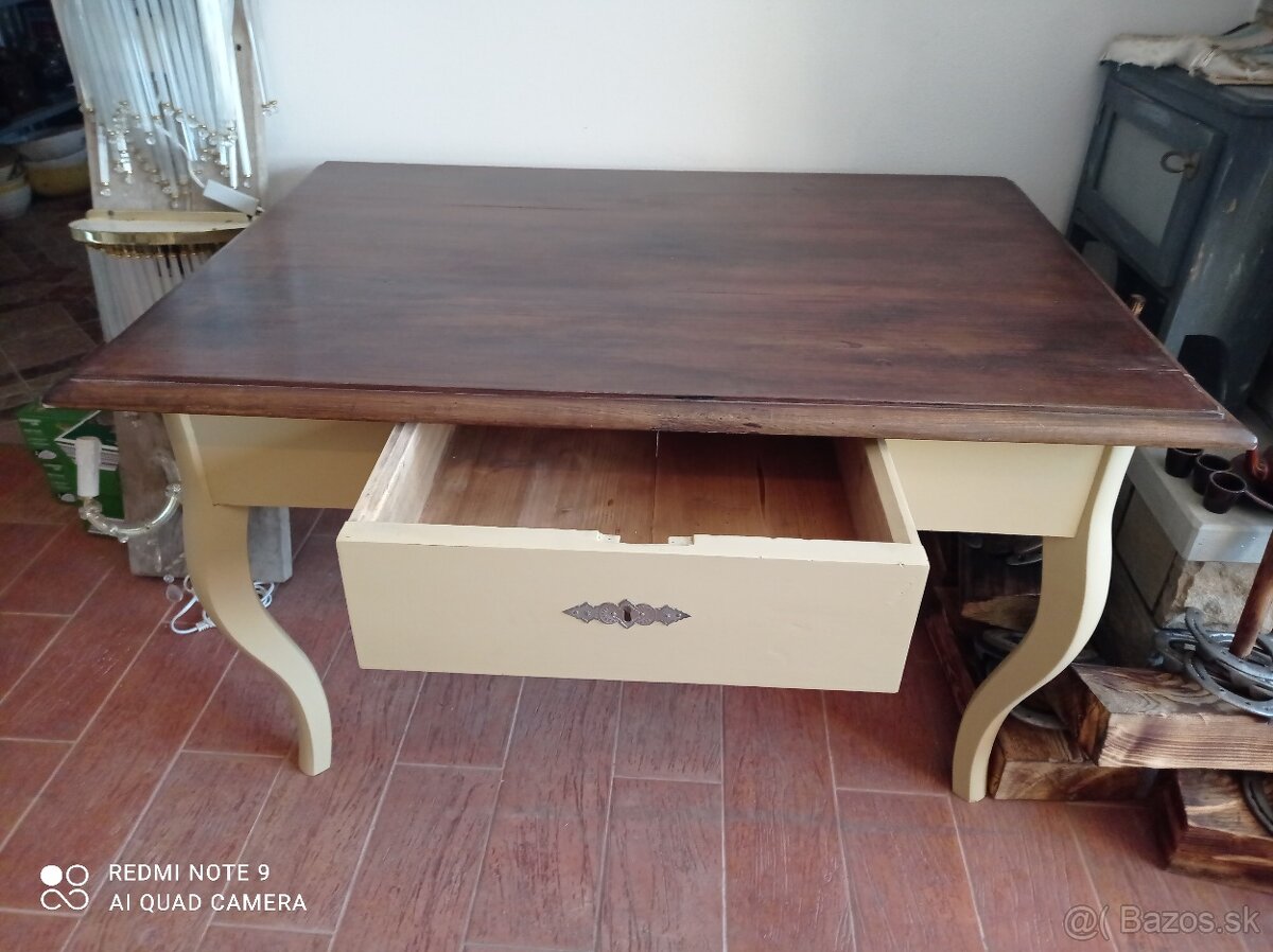 Masivny restaurovany stol - 6
