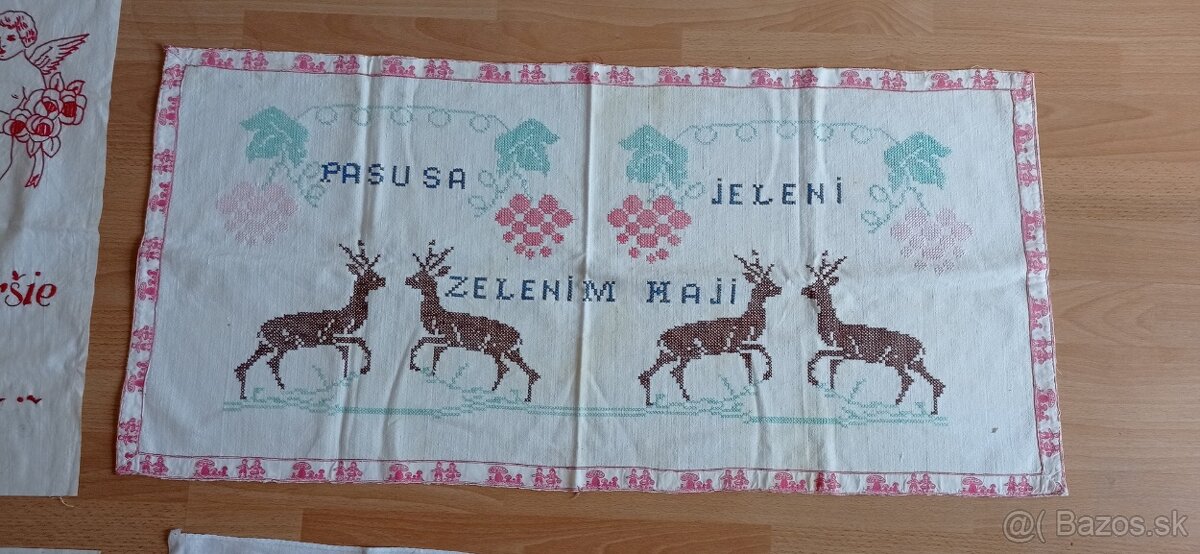 Retro vyšívané nástenky-chalupárske dekorácie výber z 12 kus - 6