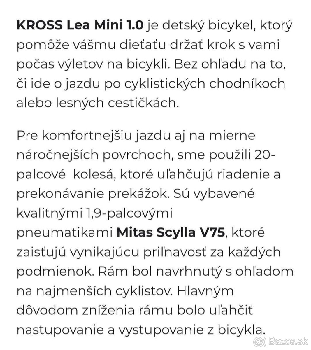 Predám detský bicykel Kross LEA mini 20" - 6