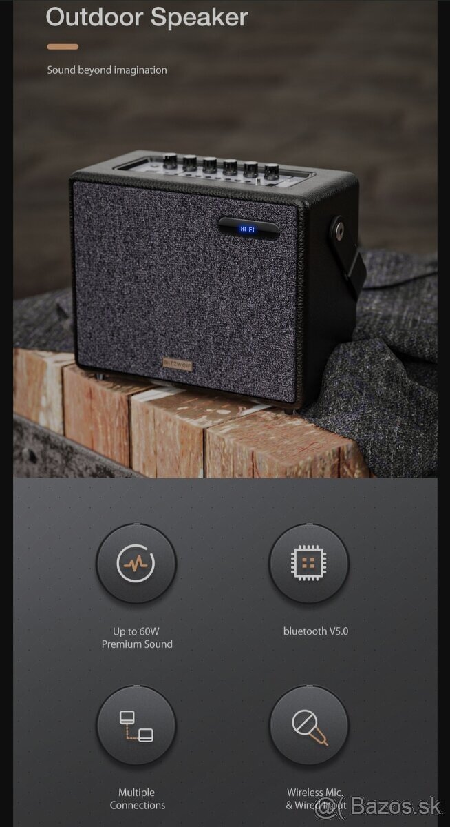 Reproduktor s mikrofónmi +bluetooth+ USB +2x mikrofóny - 6