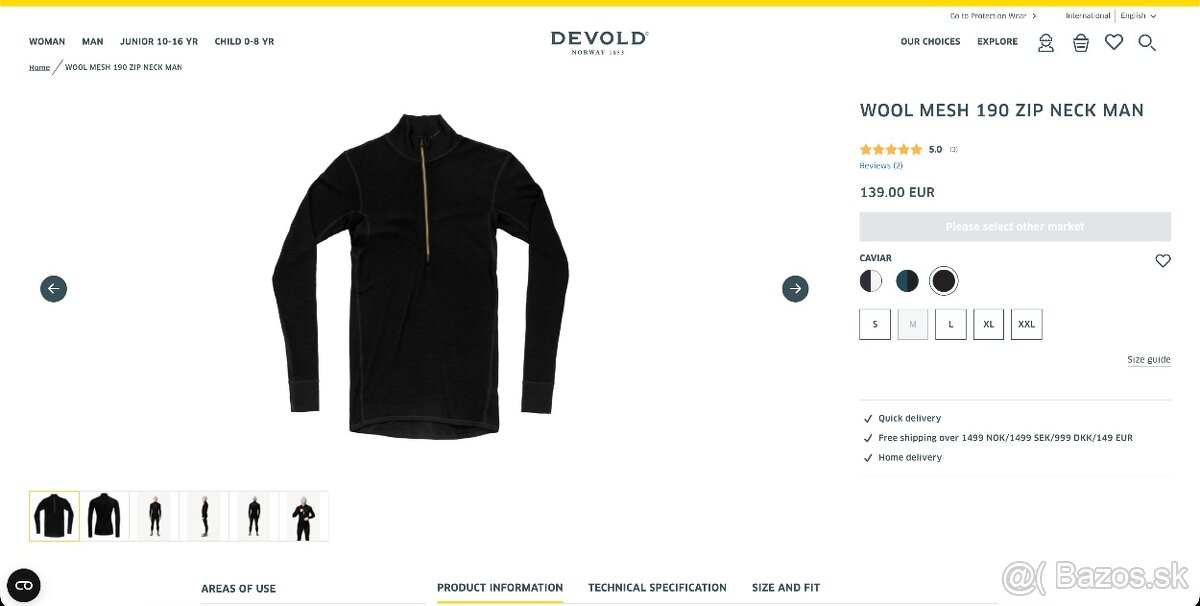 Merino rolák Devold Wool Mesh 190 Zip Neck Man - 6