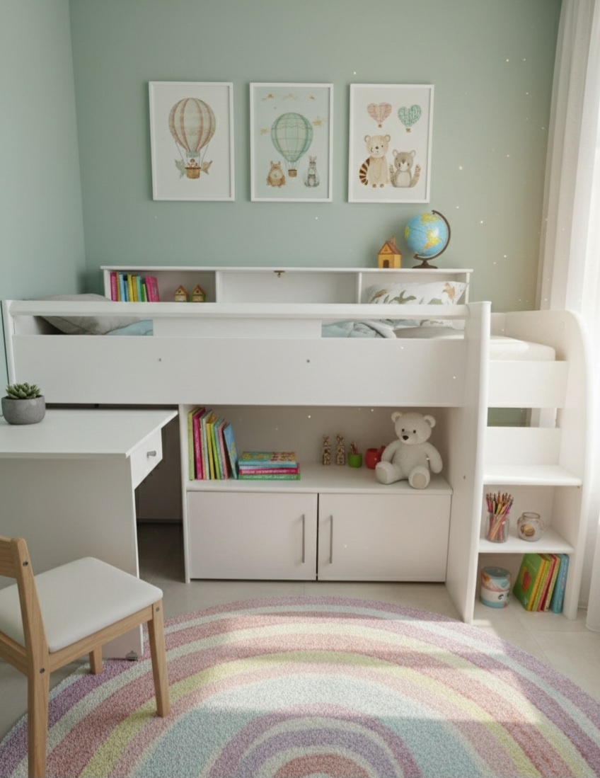 Multifunkčna postel Swan s písacím stolíkom - 6